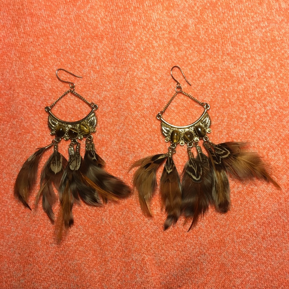 Unique feather earrings
